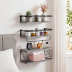 Fixwal Wall Mounted Bathroom Shelves Over Toilet, Rustic Wood Floating Shelves - Image 8