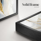 Extra Large Black Framed Gold and Blue Abstract Wall Art - Image 5