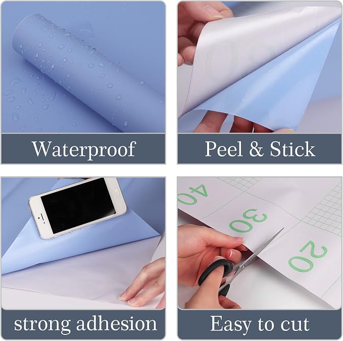 Light Blue Peel and Stick Wallpaper, 15.7 X 157 inches Renter Friendly Wallpaper - Image 2