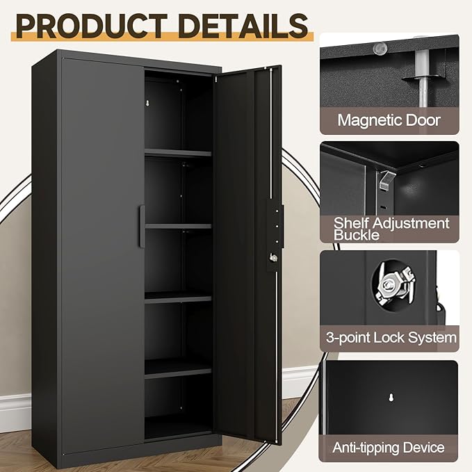GREATMEET Metal Garage Storage Cabinets, Utility Cabinet - Image 5