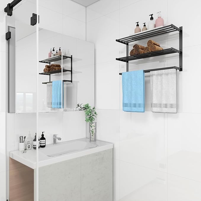 Towel Racks for Bathroom Wall Mounted 24", 3 Tier Bathroom Towel Shelf - Image 6