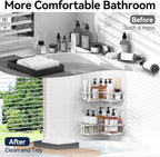 YASONIC Shower Caddy Corner, No Drilling Shower Organizer Corner - Image 8