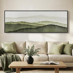 Large Framed Green Abstract Mountain Wall Art by Cuspin