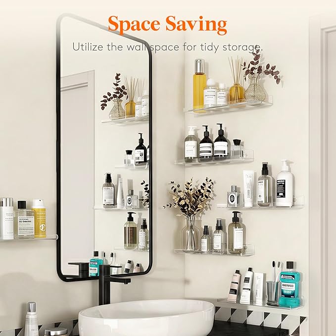 Lifewit Floating Shelves for Bathroom, Acrylic Wall Organizer for Perfume - Image 2