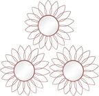 3 Pack Metal Mirrors for Wall Sunburst Wall Mirrors Home Décor Decorative by Uaussi