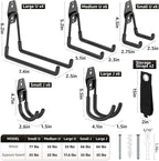 30 Pack Garage Hooks, Heavy Duty Steel Wall Mount Utility Hangers - Image 2