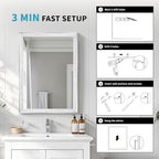 White Wood Effect Framed Wall Mirror, 20x30 Rectangle Mirror, Anti-desilvering - Image 5