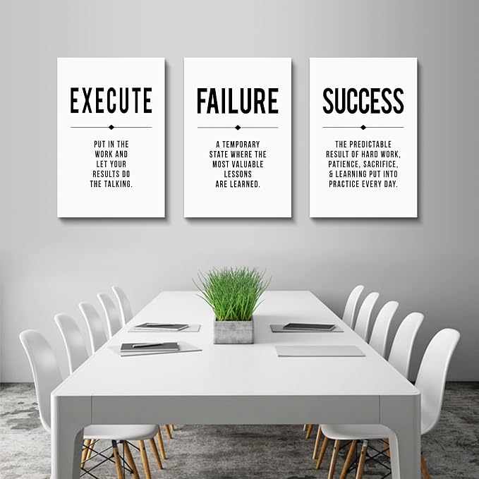 Framed Canvas Wall Art Success Quote, Office Wall Art, Positive Motivational - Image 5