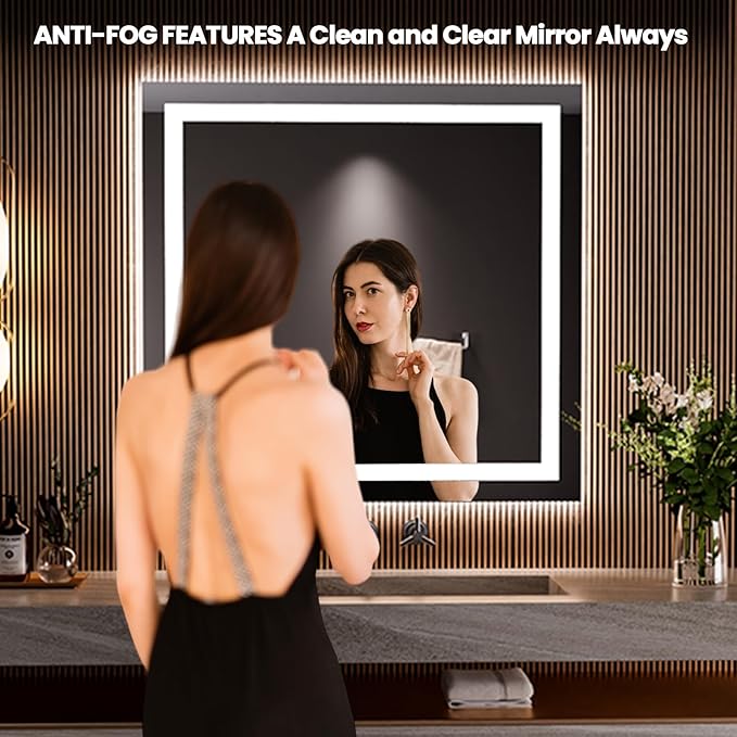LOAAO 28"x30" LED Bathroom Mirror - Image 2