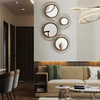 Hicarer 4 Pcs Decorative Wall Mirror Round Modern Circle Mounted Mirror Metal - Image 7