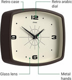 JONES CLOCKS® Movie wall Clock | Retro Rectangular Clock | 10 inch | Mocha - Image 6