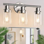 Zarbitta 3-Light Bathroom Light Fixtures, Brushed Nickel Vanity Light, by Zarbitta