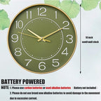 HZDHCLH Modern Wall Clocks Battery Operated, 10 inch Olive Green Clock - Image 5