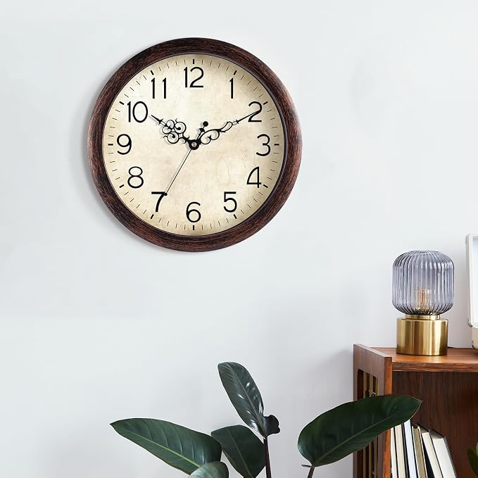 KECYET Wall Clock, Vintage Wall Clocks Battery Operated Quartz Silent - Image 5
