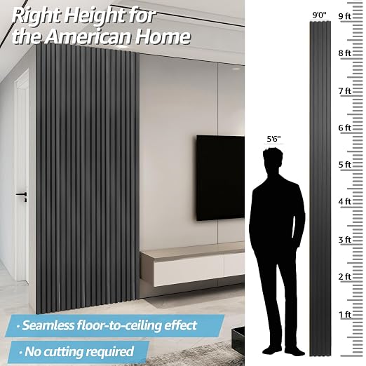 Art3d WPC Slat Wall Panels, Living Room - Image 3