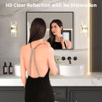 LOAAO 40"X32" Black Rectangle Bathroom Mirror Wall, Matte Black Aluminum Alloy - Image 2