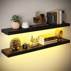 BAMEOS LED Floating Shelves for Wall, Hanging Wall Shelves for Bedroom by BAMEOS