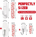 Sinfuo 24 Hooks for Hanging Variety Pack, Adhesive Wall Hooks Heavy Duty - Image 2