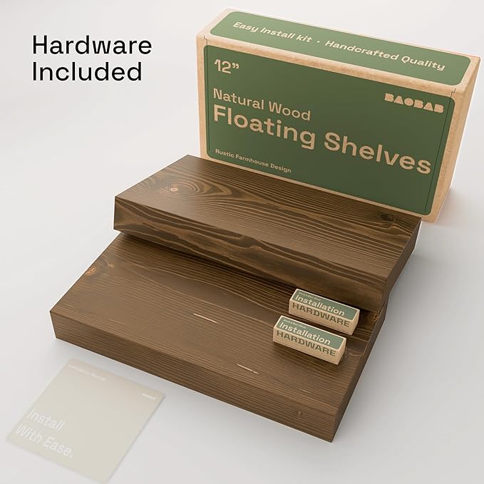 BAOBAB WORKSHOP Solid Wood Floating Shelves - Image 6