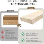 BGMG Floating Shelves 54 inch Long, Distressed Rustic Wooden Wall Shelves - Image 4