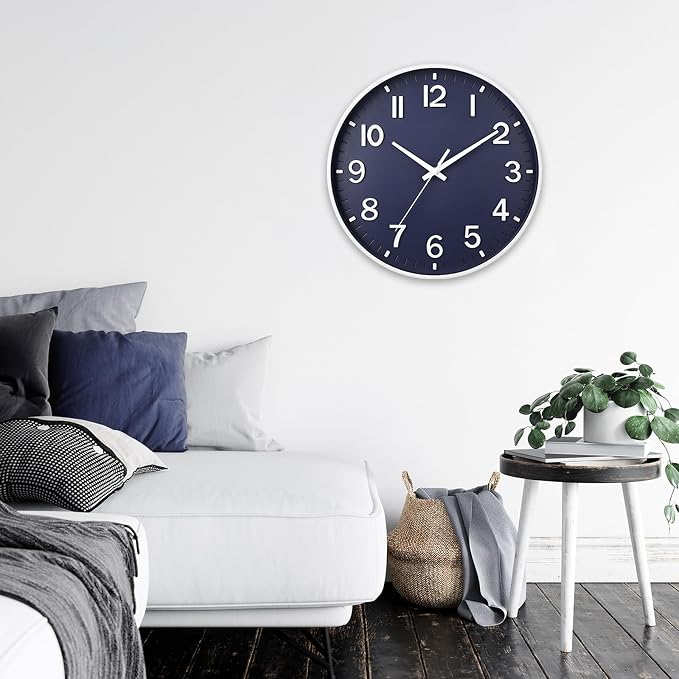 HZDHCLH Wall Clocks Battery Operated, Wall Clock Navy Blue, 12 inch Wall Clock - Image 9