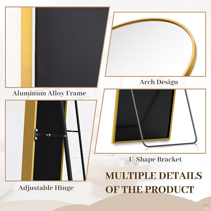 Suidia 58"x21" Arched Full Length Mirror - Image 6
