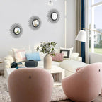 3 Set Sunburst Mirrors for Wall Decorative Metal Mirrors Small Mirror Sets - Image 3