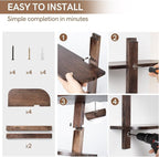 Afuly Mid Century Modern Decor Floating Shelves Walnut Display Shelf Wall Unit - Image 8