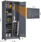GREATMEET 72.8" H Tall Metal Garage Storage Cabinet - Image 3