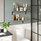 DINZI LVJ Long Wall Shelves, 23.6 Inch Wall Mounted Shelves Set of 2, - Image 8