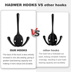 Wall Mounted Coat Hooks 15 Packs Heavy Duty Black Hardware Robe Hooks Decorative - Image 4
