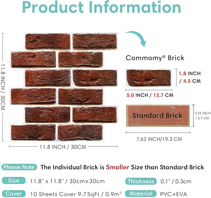Commomy Peel and Stick Brick Backsplash - Image 4