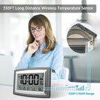 WallarGe Atomic Clock with Outdoor and Indoor Temperature - Image 5