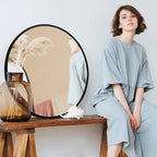 Fabuday Black Circle Mirror for Wall 20 inch - Image 7