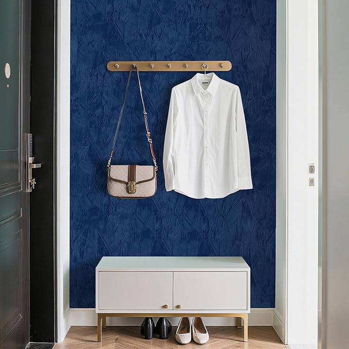 Blue Velvet Fabric Wallpaper Peel and Stick Felt Contact Paper 17.7"x80" - Image 3