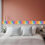 HOMETITUTE Wallpaper Border Peel and Stick Wall Border Rainbow Mosaic Glass - Image 4