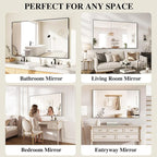 Koonmi Black Mirrors for Wall, 26x38 Inch Bathroom Mirror, Rectangular Wall - Image 7