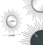 3 Set Sunburst Mirrors for Wall Decorative Metal Mirrors Small Mirror Sets - Image 6