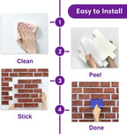 3D Peel and Stick Faux Brick Wall Panels 11.8" x 11.8" 10-Pack, Small - Image 9