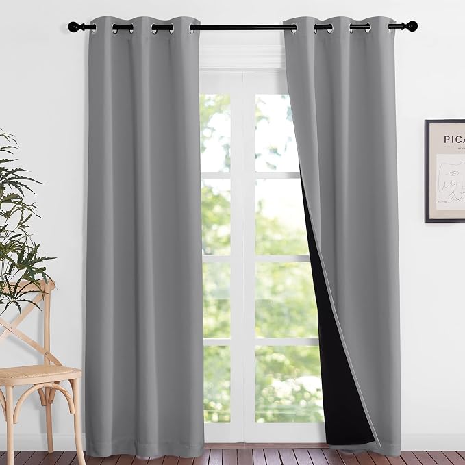 NICETOWN Full Shade Curtain Panels, Pair of Energy Smart & Noise Blocking Out - Image 2