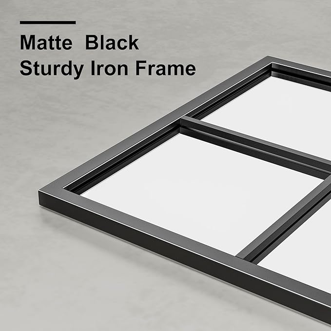 Dewfig Rectangle Wall Mirror, Window Mirror Wall Mounted, Large Black Mirrors - Image 5