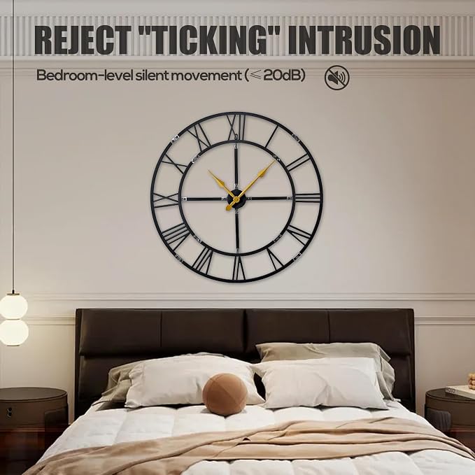 32 Inch Large Wall Clock for Living Room Decor – Easy-Assembly Silent - Image 6