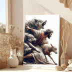 Jesus Canvas Wall Art Christian Jesus Saves the Lost Sheep Wall Decor Picture - Image 5