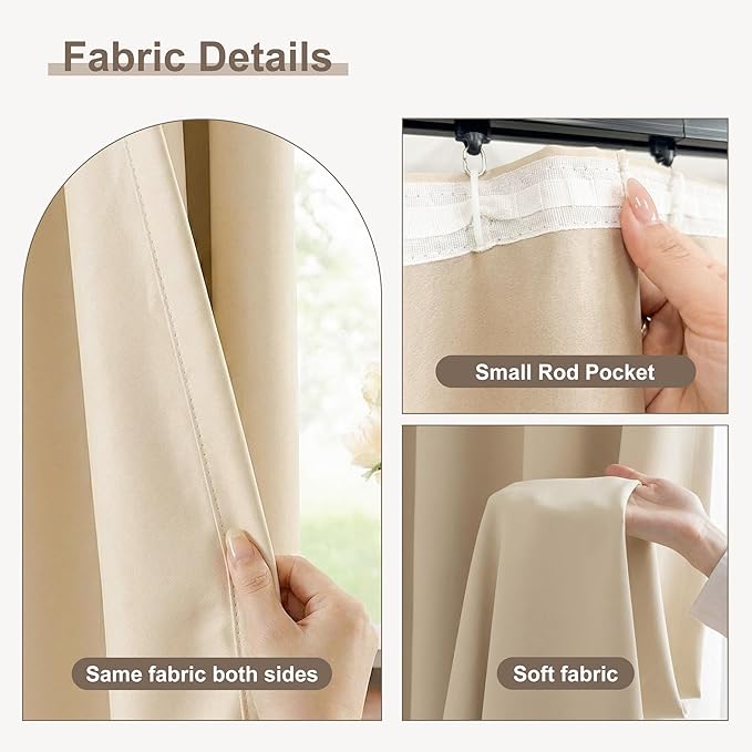 hoeflife Blackout Curtains for Bedroom Room Darkening Curtains for Living Room - Image 4