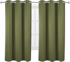 LEMOMO Olive Green Thermal Blackout Curtains/38 x 63 Inch/Set of 2 Panels Room - Image 2
