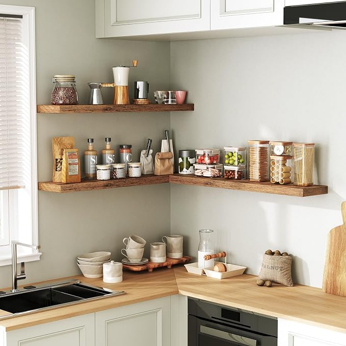 RALGEND Floating Shelves for Wall, 1.5" Thick Wall Shelf Set of 3 - Image 8