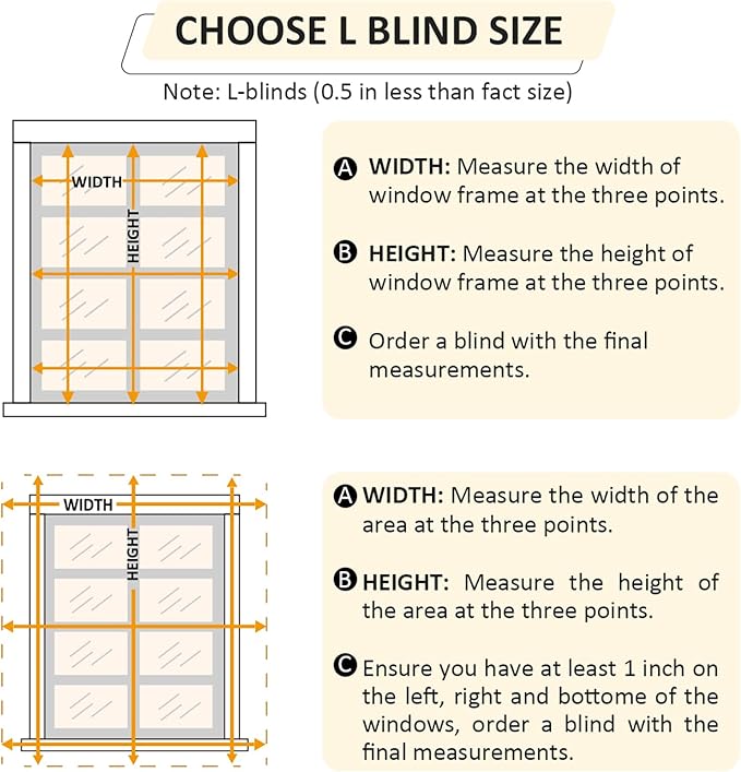 Cordless Vinyl Mini L Blinds 46" W x 48" H, Light Filtering, Arrive 1/2 Inch - Image 5