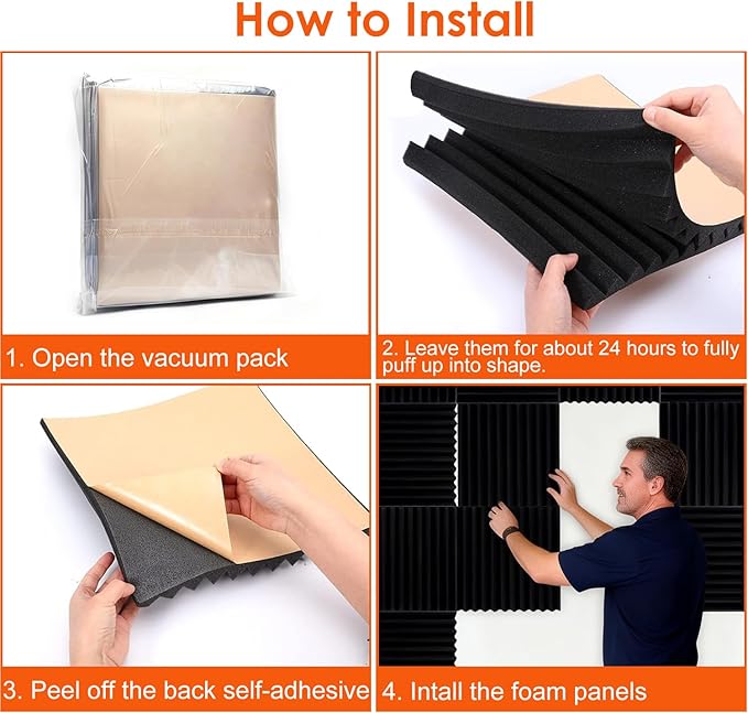 FONESO Acoustic Panels, High Density Soundproof Foam Panels, Fire Resistant - Image 8
