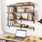 YGEOMER Floating Shelves for Wall, 35in Brown Wall Shelves for Living Room - Image 5