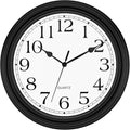 Foxtop 14 Inch Wall Clock Battery Operated Silent Non-Ticking Round Classic by Foxtop